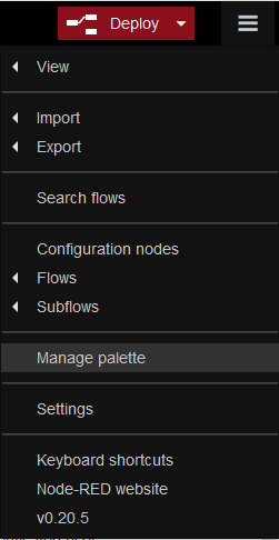 Install new nodes from the Manage palette option