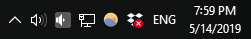 English selected as the current language in taskbar