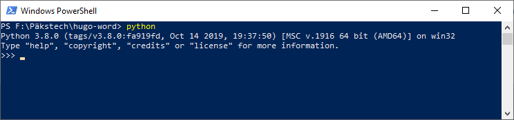 powershell install python