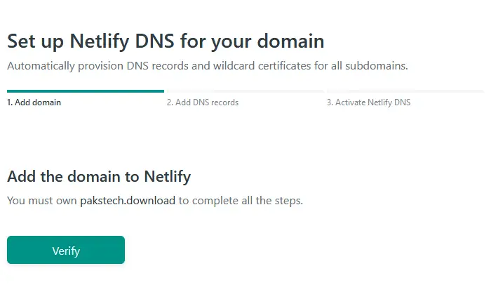 Verify DNS